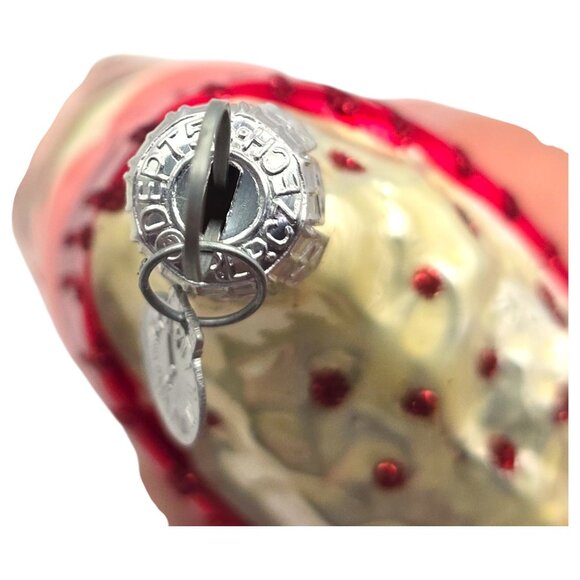 Dept 56 Clock Tag Christmas Stocking Ornament Mercury Glass Glitter Accents - Picture 6 of 8